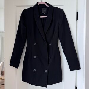Dynamite Black Double-Breasted Women's Blazer Skort/Romper